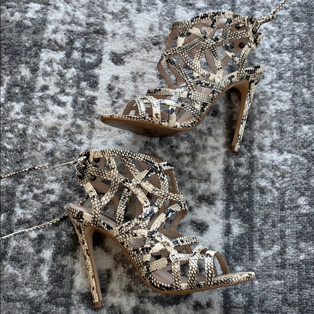 Topshop Snake Skin Stiletto Heels 37